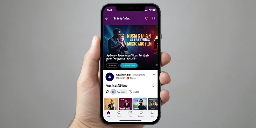 Tampilan antarmuka aplikasi Streaming Video yang menarik dan fungsional.