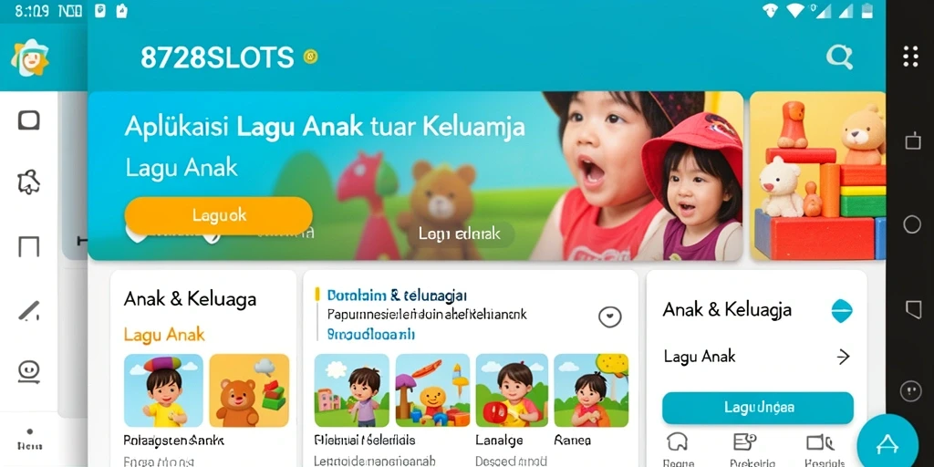 Screenshot antarmuka 8728SLOTS dengan lagu anak yang ceria.