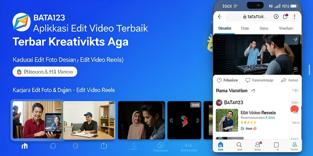 Antarmuka BATA123 yang modern dan user-friendly untuk Edit Video Reels.