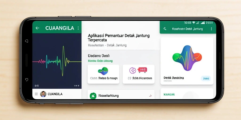 Tampilan antarmuka utama CUANGILA dengan fitur detak jantung yang interaktif.