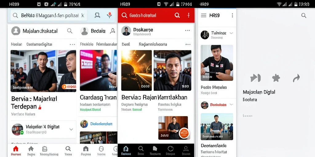 Tampilan antarmuka aplikasi Majalah Digital HR89 yang menarik dan modern.