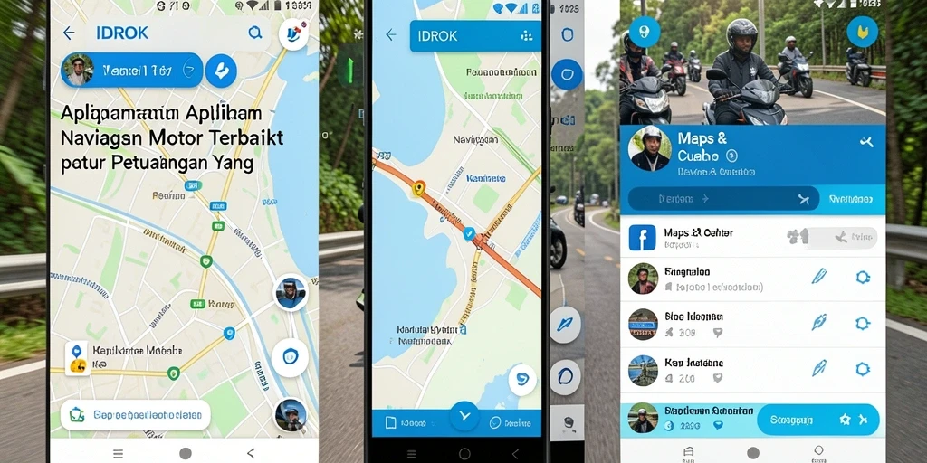 Antarmuka aplikasi IDROK dengan fitur navigasi motor yang informatif.